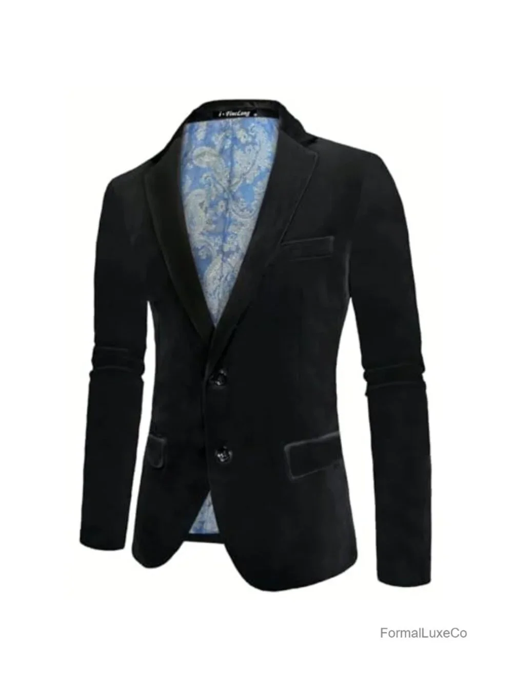Men's Velvet Blazer Slim Fit 2 Button Sport Coat Tuxedo Jacket Prom Wedding